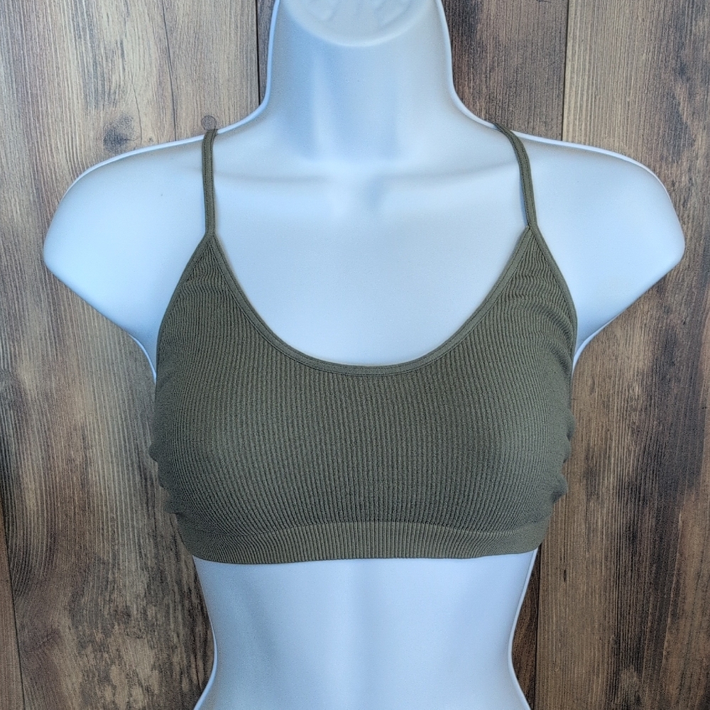 BKE Olive Ribbed Bralette XS/S                     C601